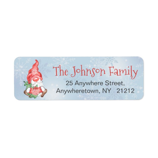Etiqueta Navidades Santa Gnome Holiday Personalizado (Frente)