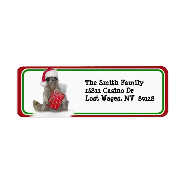 Etiqueta Navidades Santa Raccoon Bandit (Frente)