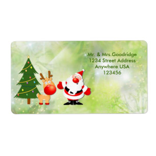 Etiqueta Navidades Santa y Rudolf