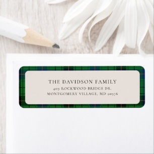 Etiqueta Navidades seleccionados Tartan Green Personalizado