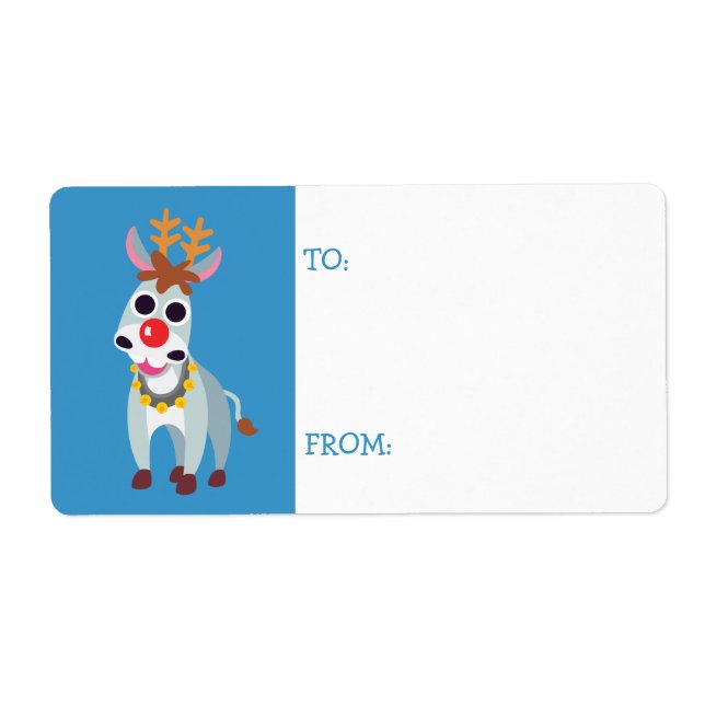 Etiqueta Navidades Shane el burro (Frente)