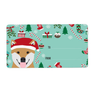 Etiqueta Navidades Shiba Inu - navidades doge