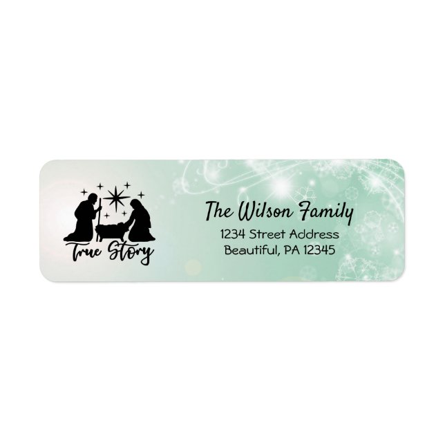 Etiqueta Navidades Silhouette Nativity True Story (Frente)