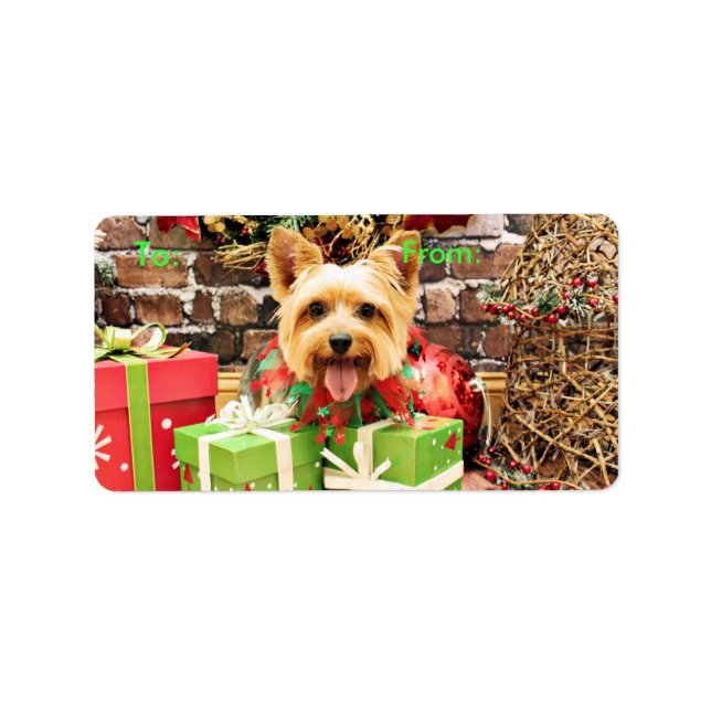 Etiqueta Navidades - Silky Terrier - Haley (Frente)