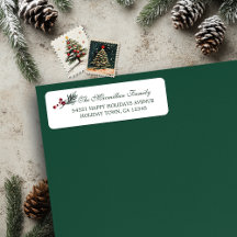 Navidades simples acuarela pino botánico