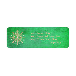 Etiqueta Navidades Snowflakes Green & Gold