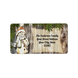 Etiqueta Navidades Snowman sonrientes