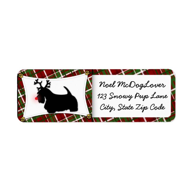 Etiqueta Navidades Terrier de Escocia (Frente)