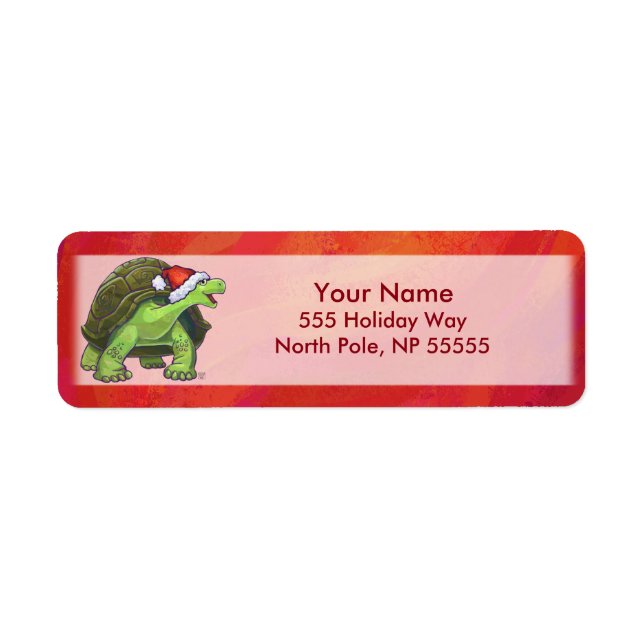 Etiqueta Navidades Tortoise En Rojo (Frente)