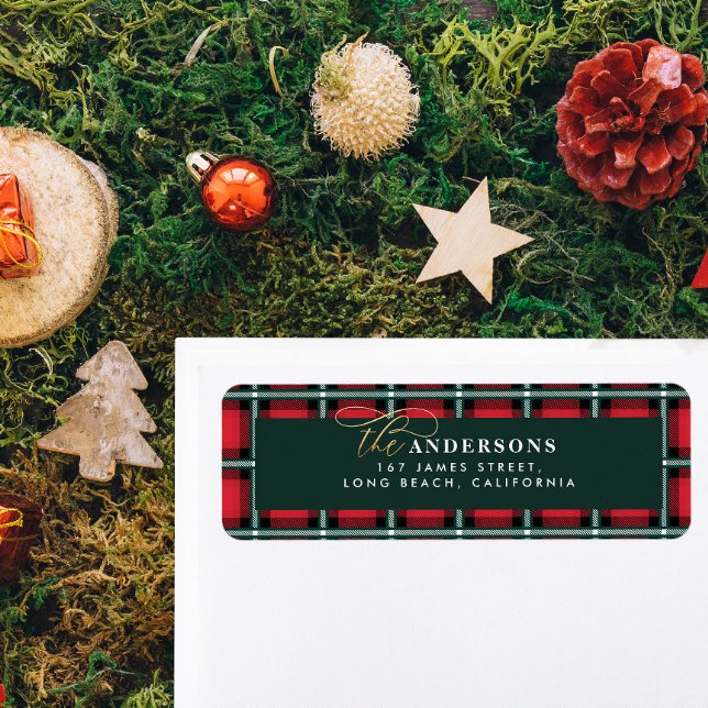Etiqueta Navidades tradicionales rojos personalizados tartá (Subido por el creador)