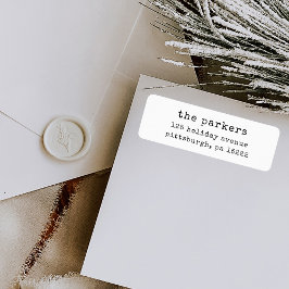 Etiqueta Navidades Typewriter | Blanco y negro