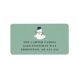 Etiqueta Navidades Vacaciones de Snowman Graciosa Moderna