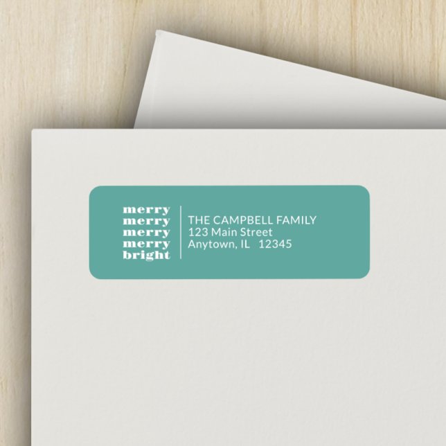 Etiqueta Navidades Verde azulados Mínimos Modernos y Brilla (Subido por el creador)