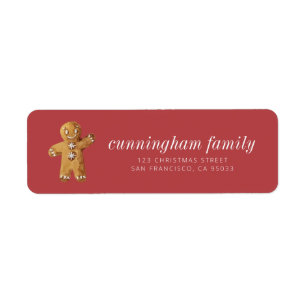 Etiqueta Navidades Watercolor Gingerbread Man