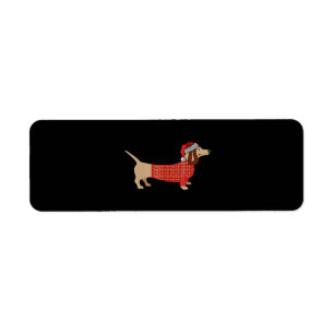 Etiqueta Navidades Weiner Dachshund Doxie En Perro