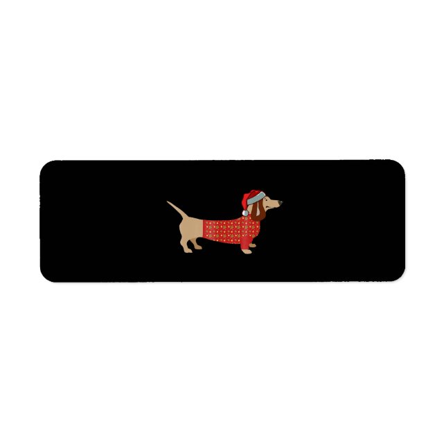 Etiqueta Navidades Weiner Dachshund Doxie En Perro (Frente)