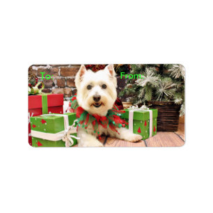 Etiqueta Navidades - West Highland Terrier - Abby