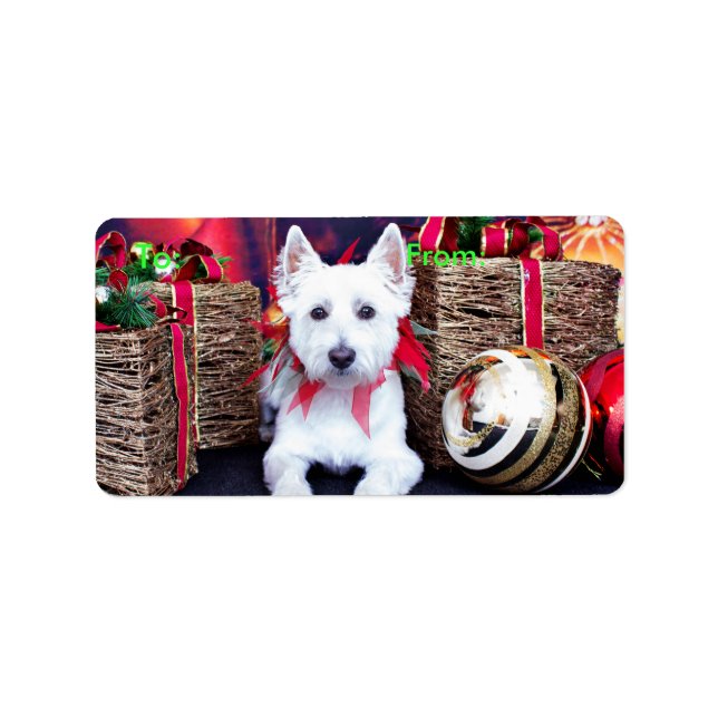 Etiqueta Navidades - Westie - Bella (Frente)