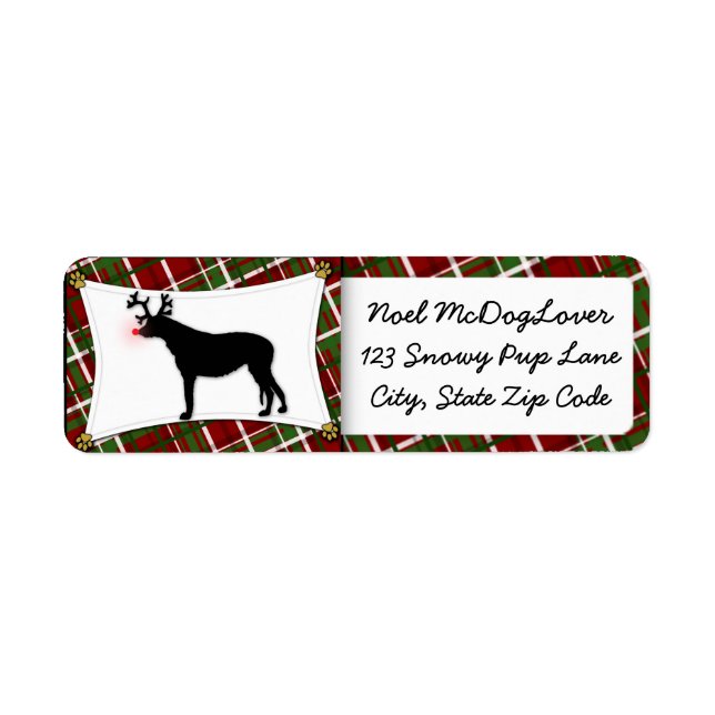 Etiqueta Navidades Wolfhound de Irlanda (Frente)