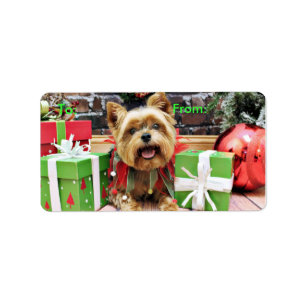 Etiqueta Navidades - Yorkie - Sunny