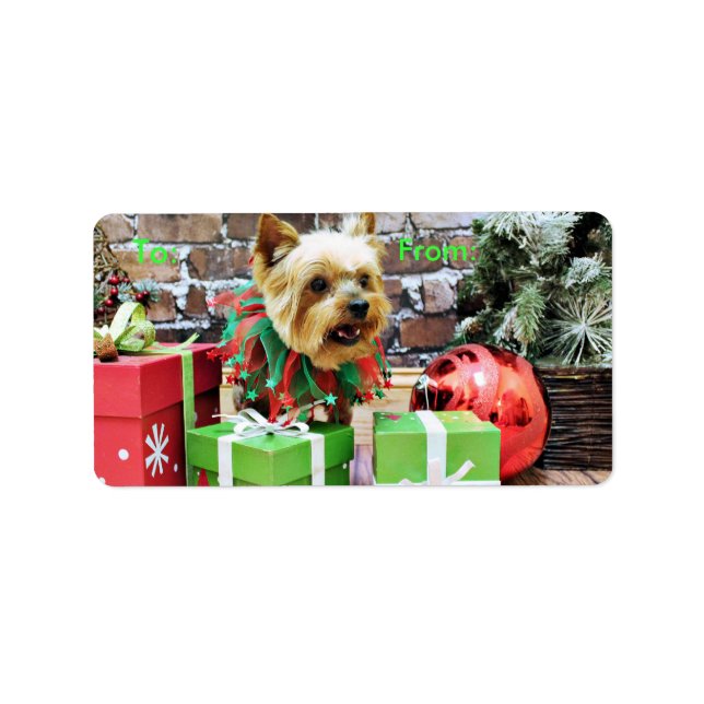 Etiqueta Navidades - Yorkie - Willie (Frente)