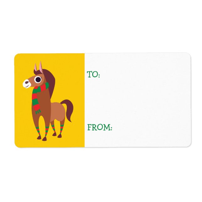 Etiqueta Navidades Zora el caballo (Frente)