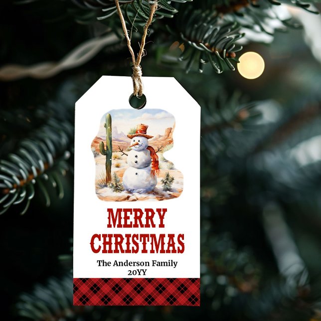 Etiqueta navideña rústica occidental con caballo y (Rustic Western Christmas tag with horse and rope)