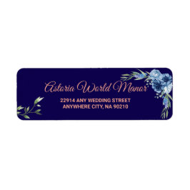 Etiqueta Navy Blue Burgundy Gold Blush Wedding address labe