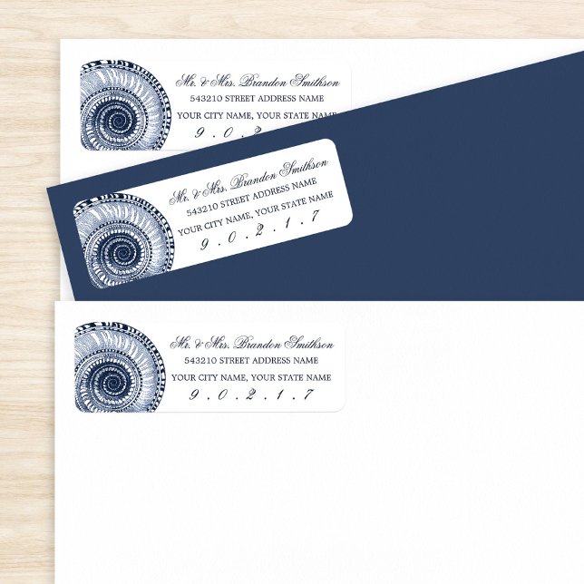 Etiqueta Navy Blue Sea Shell Address Label (Subido por el creador)