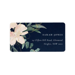 ETIQUETA NAVY RUBOR GOLD FLORAL BUNCH DIRECCIÓN DE COLOR DE