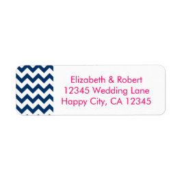 Etiqueta Navy y Chevron Rosa