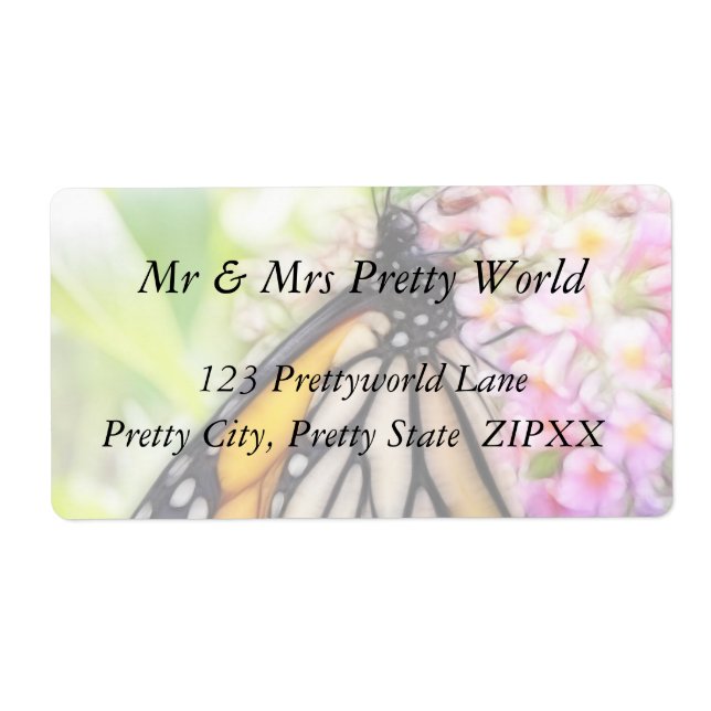 Etiqueta Néctar de sorbo de mariposa monarca (Frente)