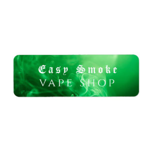 Etiqueta Negocio de Tienda de Vaporizadores de Humo Negro V