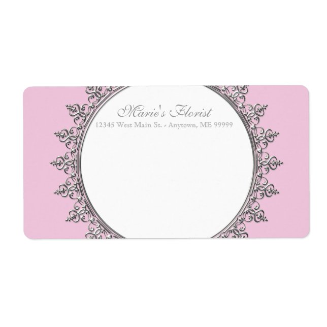 Etiqueta Negocio que envía el círculo barroco clásico del (Frente)