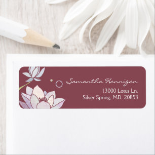 Etiqueta Negocio rosado de Lotus del zen de Marsala