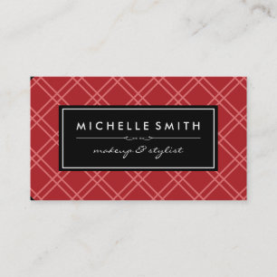 Etiqueta negra de impresión de argyle rojo