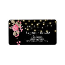 Etiqueta negra de las brillantes cadenas