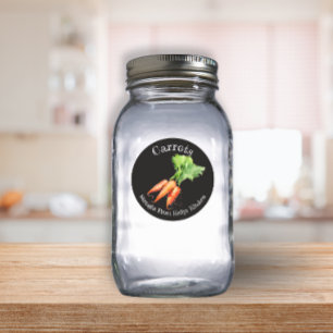 Etiqueta Negra de Zanahorias para Negocio de Conse