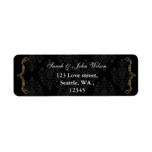 etiqueta negra del remite del oro