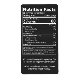 Etiqueta Negra Información sobre hechos de nutrici