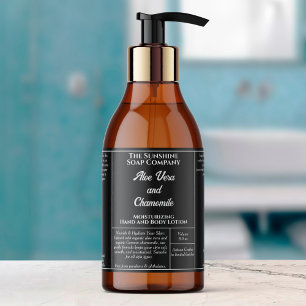 Etiqueta negra rústica para botella de cosméticos 