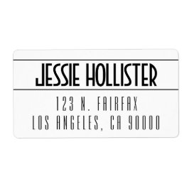 Etiqueta Negra y negrita moderna en blanco y negro