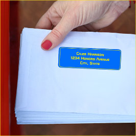 Etiqueta Negrita Blue Modern Tech Graduation