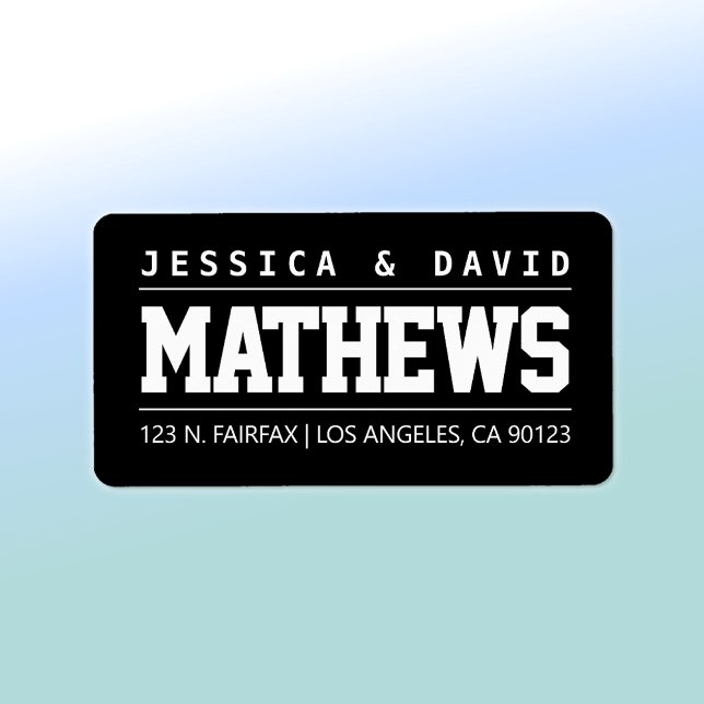 Etiqueta Negrita Creativo Estiloso Blanco y Negro (Subido por el creador)