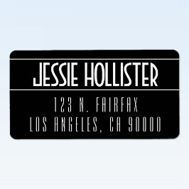 Etiqueta Negrita moderna en blanco y negro