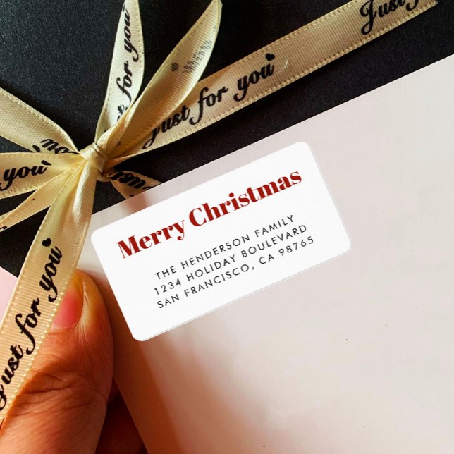 Etiqueta Negrita Moderna Simple Feliz Navidad (Subido por el creador)