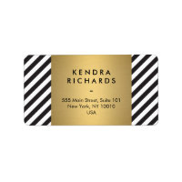 Negro Blanco Raya Dorado Minimalista Moderno