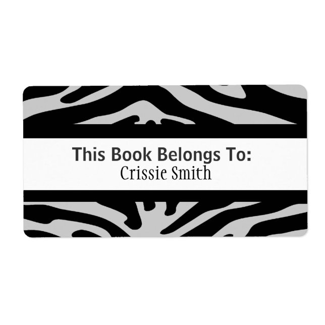 Etiqueta Negro cebra y gris (Frente)