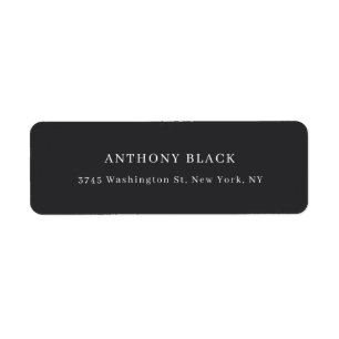 Etiqueta Negro Mate Minimalista Plano Elegante Clásico