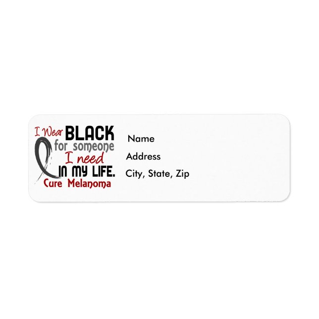 Etiqueta Negro Para Alguien Que Necesito Melanoma (Frente)